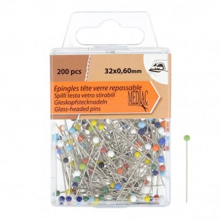 Epingles tête de verre repassable Médiac M655