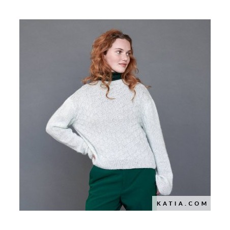 Modèle Pull court point losanges  en Alpaca Lace Concept de Katia