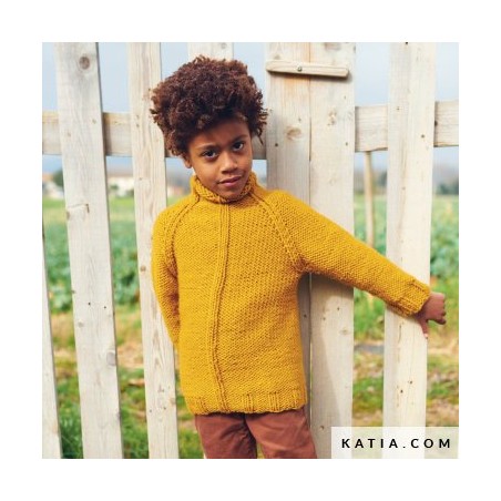 Modèle Pull enfant tricoté en rond avec Tufter de Katia