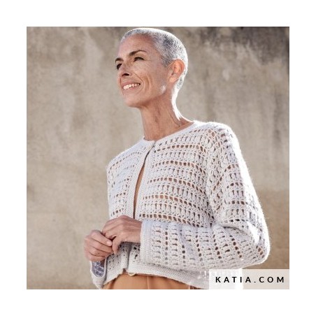Modèle Gilet court femme au crochet en Atenea Concept de Katia