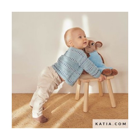 Modèle Pull Layette points texturés en Cotton in love Concept Katia