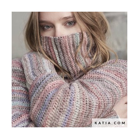 Pull au crochet manches chauve-souris avec Yoga Concept Katia