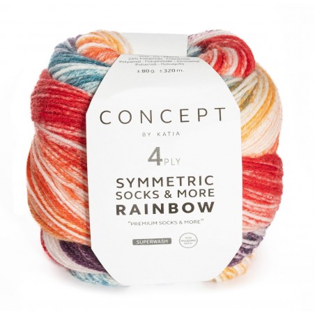 Laine Katia Concept Symmetric Socks & More Rainbow 50