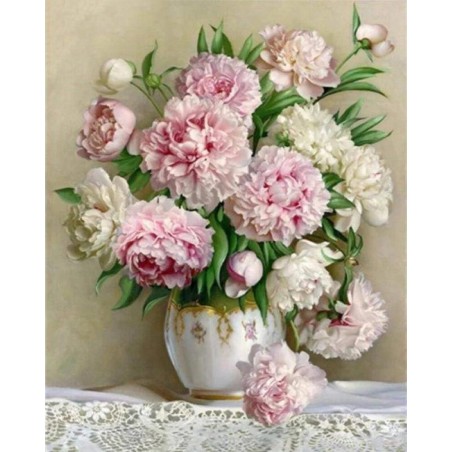 BRODERIE Point de Croix - Bouquet de Pivoines BRODERIE Point de Croix - Bouquet de Pivoines