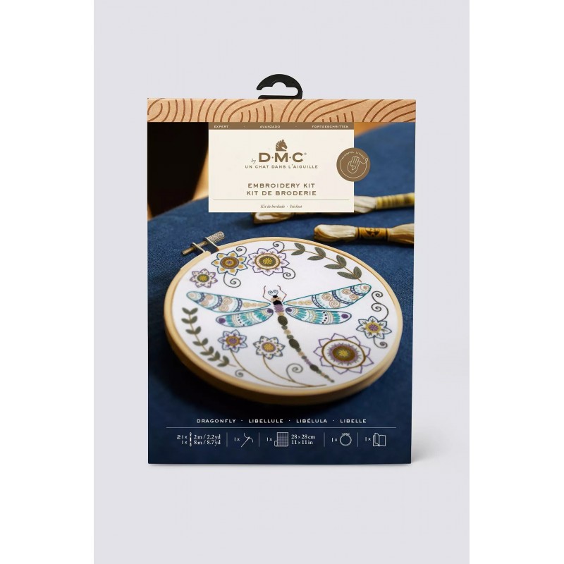 KIT BRODERIE Libellule par un chat dans l'aiguille