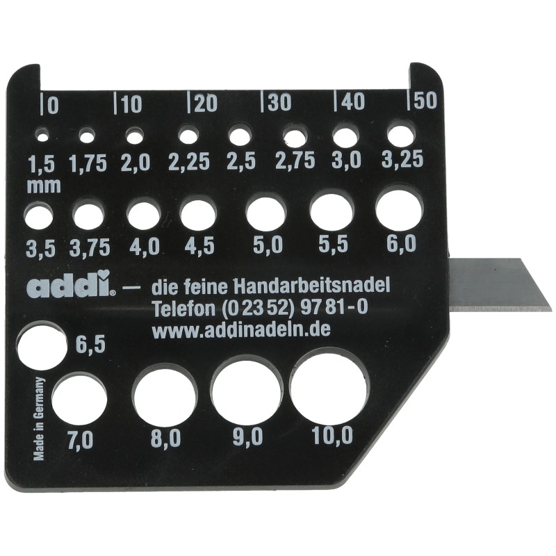 JAUGE pour aiguilles à tricoter ADDI