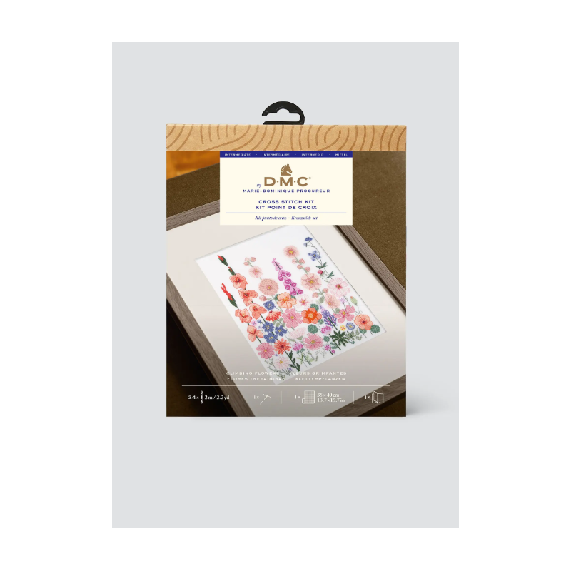 KIT Point de Croix DMC - Fleurs Grimpantes