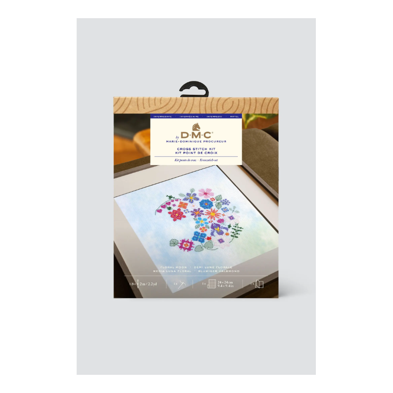KIT Point de Croix DMC - Demi-Lune Florale