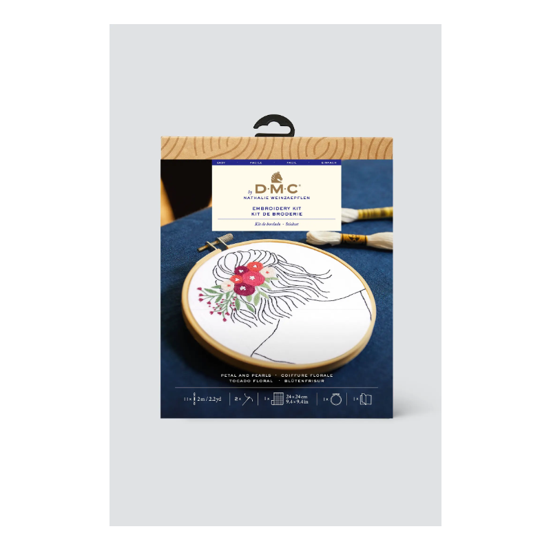 KIT Broderie DMC - Coiffure Florale