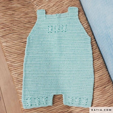 Salopette en crochet pour bébé avec Alexandria de Katia Salopette en crochet pour bébé avec Alexandria de Katia