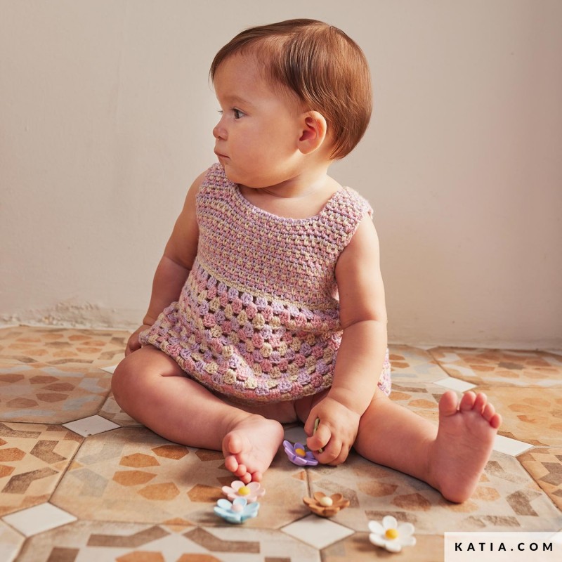 Robe Layette au crochet avec Eunoia de Katia