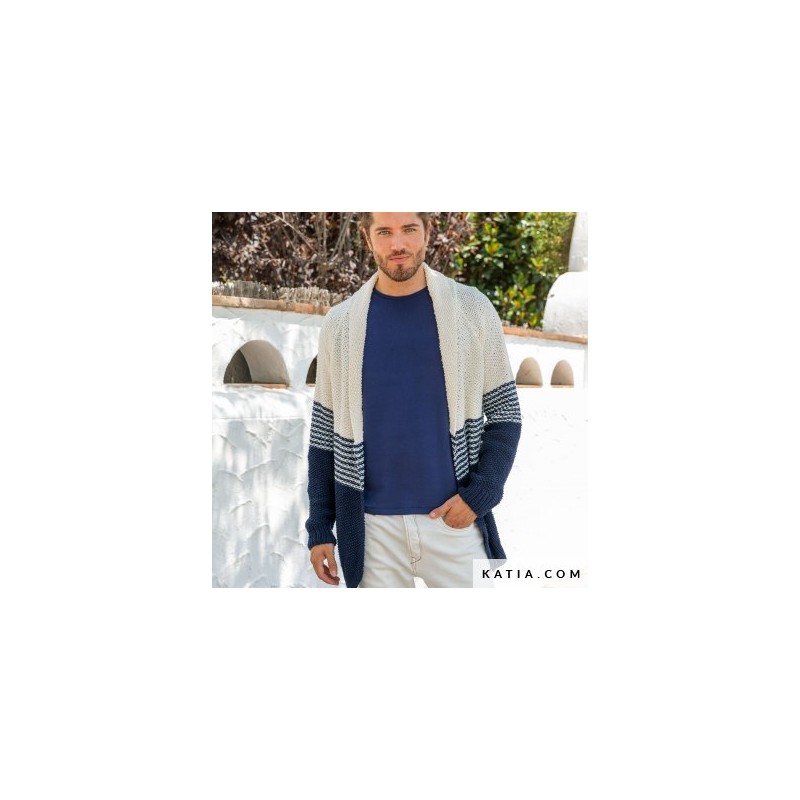 Veste bicolore au tricot en Alabama de Katia