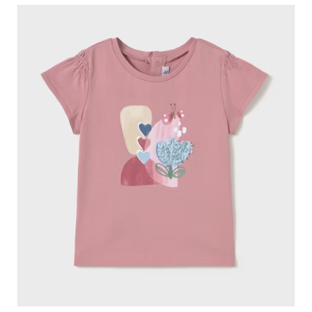 T-SHIRT imprimé cœur et fleurs de Mayoral T-SHIRT imprimé cœur et fleurs de Mayoral