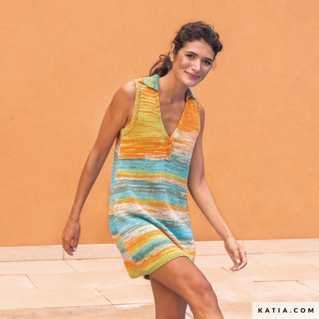Robe à col V pour femme en Menfis Color de Katia Robe à col V pour femme en Menfis Color de Katia