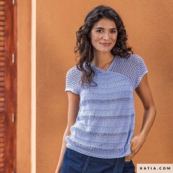 T-shirt en dentelle tricoté avec Panama de Katia