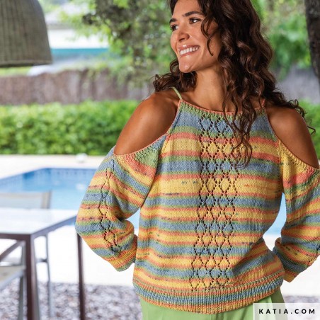 Top avec détails en dentelle avec Le Bambou de Katia Top avec détails en dentelle avec Le Bambou de Katia