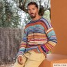 Pull homme multicolore en Fair Cotton Diverso de Katia Pull homme multicolore en Fair Cotton Diverso de Katia