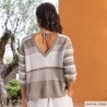 Pull décolleté dans le dos en Blue Jeans de Katia Pull décolleté dans le dos en Blue Jeans de Katia