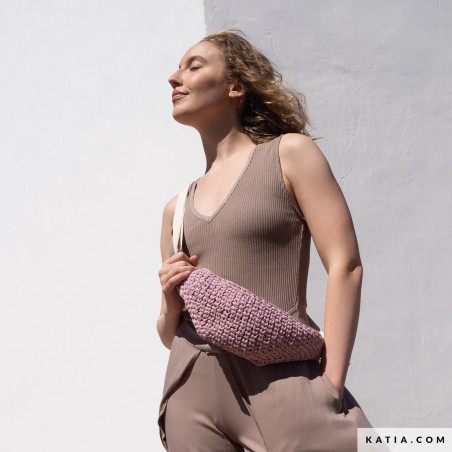 Sac banane au crochet avec Washi de Katia Sac banane au crochet avec Washi de Katia