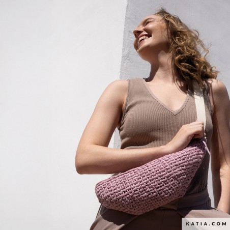 Sac banane au crochet avec Washi de Katia Sac banane au crochet avec Washi de Katia