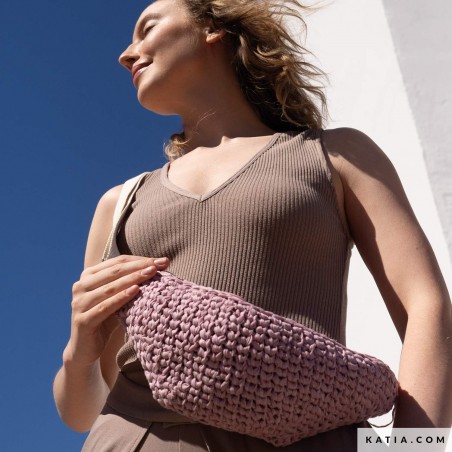 Sac banane au crochet avec Washi de Katia Sac banane au crochet avec Washi de Katia