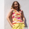 Top sans manches en intarsia avec Bel-Air de Katia Top sans manches en intarsia avec Bel-Air de Katia
