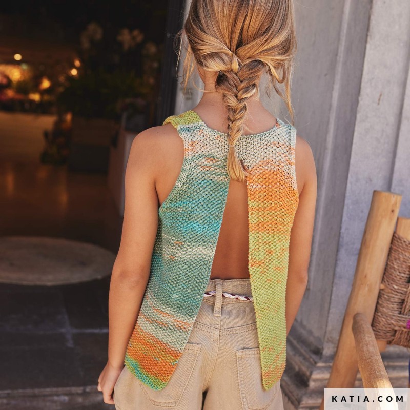 Top fillette avec Menfis Color de Katia