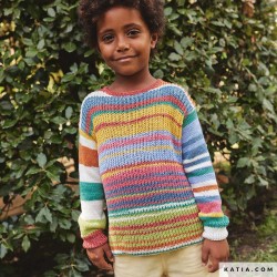 Pull enfant à tricoter avec Fair Cotton Diverso de Katia