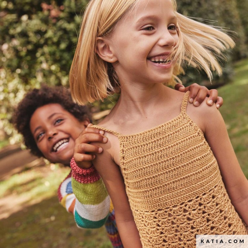 Top au crochet pour fillette avec Cotton-Yak de Katia