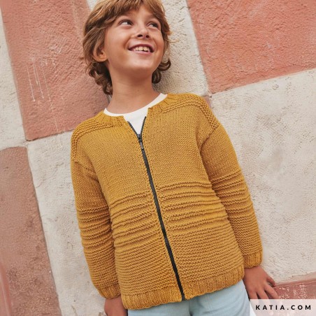 Gilet à zip pour enfant avec Alabama de Katia Gilet à zip pour enfant avec Alabama de Katia