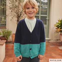 Gilet bicolore pour enfant avec Comfort Cashmère de Katia