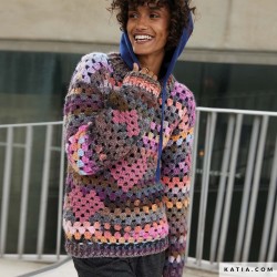 Pull cœur en granny avec Aztéca de Katia