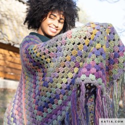 Châle au crochet pour femme avec Aztéca de Katia