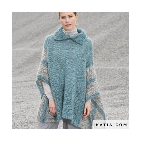 Poncho à col pour femme avec Ingénua de Katia Poncho à col pour femme avec Ingénua de Katia