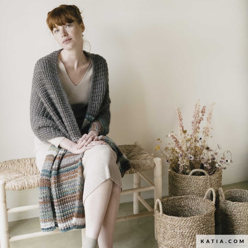 Étole au point relief avec Kirei et Kirei Color de Katia