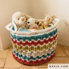 Panier au crochet avec Big Ribbon de Katia Panier au crochet avec Big Ribbon de Katia