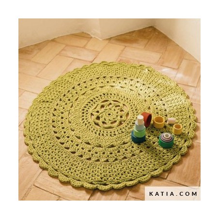 Tapis rond au crochet avec Big Ribbon de Katia Tapis rond au crochet avec Big Ribbon de Katia