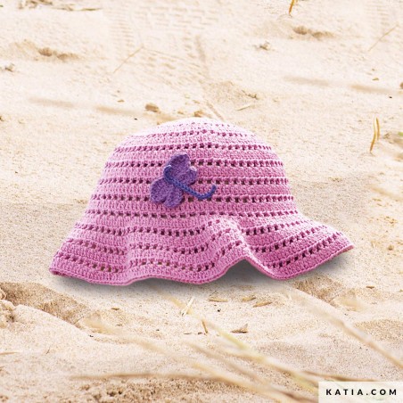Chapeau au crochet enfant avec Capri de Katia Chapeau au crochet enfant avec Capri de Katia