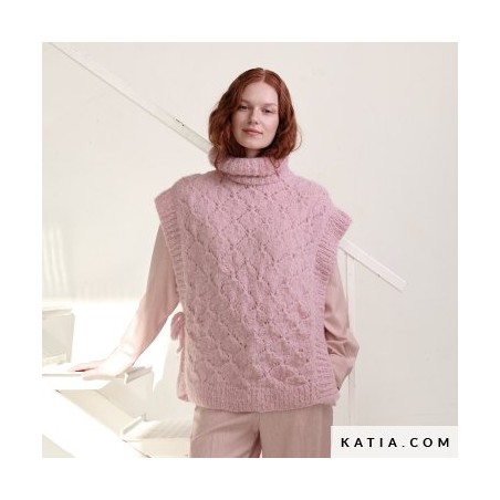 Pull sans manches point fantaisie avec Reiki de Katia Concept Pull sans manches point fantaisie avec Reiki de Katia Concept