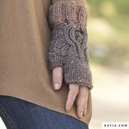 Gants femme avec Mérino Tweed de Katia Gants femme avec Mérino Tweed de Katia