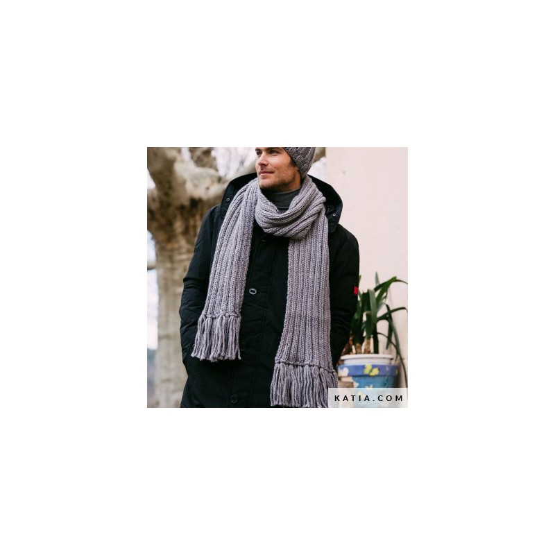 Écharpe longue homme avec Big Mérino de Katia