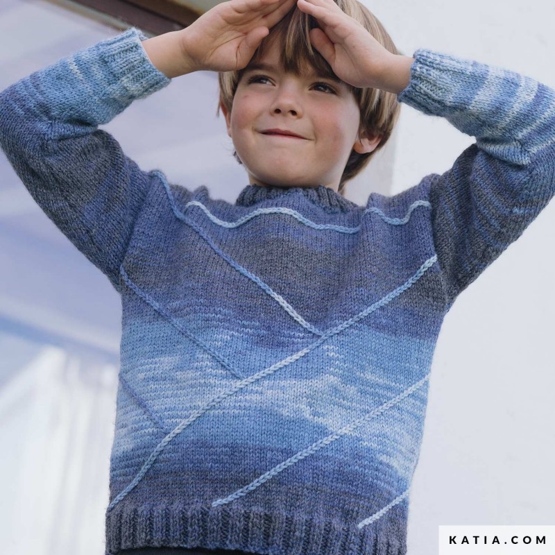 Pull enfant avec Mérino Ombré de Katia