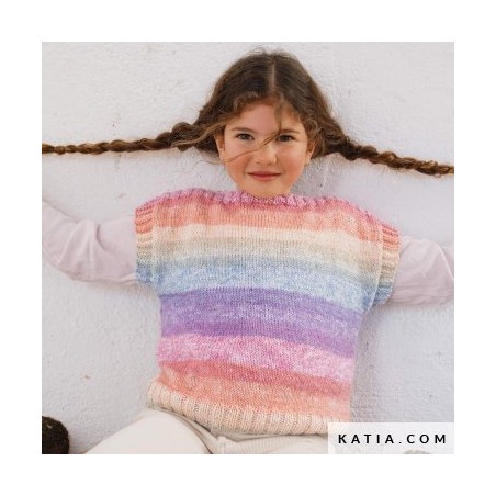Pull sans manches avec Ultrasoft Colors de Katia Pull sans manches avec Ultrasoft Colors de Katia