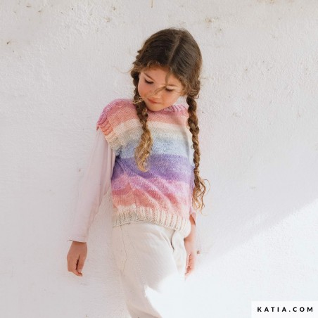 Pull sans manches avec Ultrasoft Colors de Katia Pull sans manches avec Ultrasoft Colors de Katia
