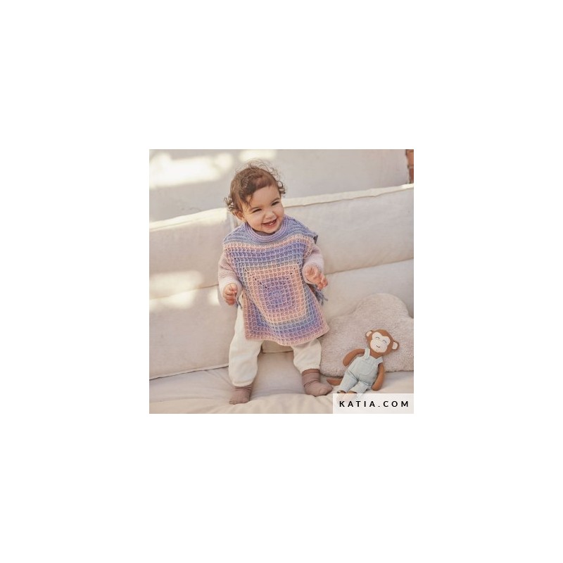 Poncho bébé avec Mérino Baby Aquarelle de Katia