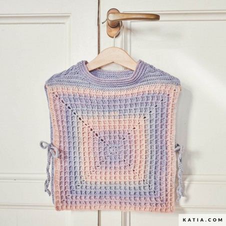 Poncho bébé avec Mérino Baby Aquarelle de Katia Poncho bébé avec Mérino Baby Aquarelle de Katia