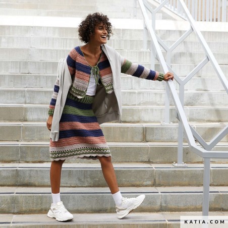 Jupe + Gilet aux crochets avec Super Mérino de Katia Jupe + Gilet aux crochets avec Super Mérino de Katia