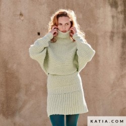 Jupe + Pull crop avec Cotton-Mérino de Katia