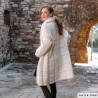Manteau long femme aux carreaux en relief avec Big Mérino de Katia Manteau long femme aux carreaux en relief avec Big Mérino de Katia