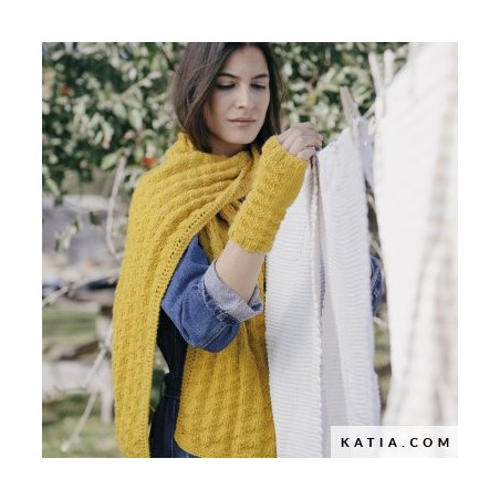 Mitaines et Écharpe avec Mérino Aran de Katia Mitaines et Écharpe avec Mérino Aran de Katia